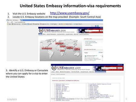 United States Embassy information-visa requirements
