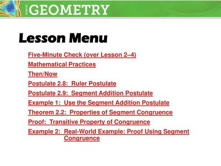 Five-Minute Check (over Lesson 2–4) Mathematical Practices Then/Now