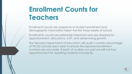 Enrollment Counts for Teachers