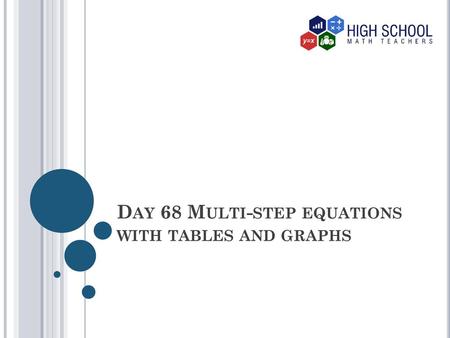 Day 68 Multi-step equations with tables and graphs