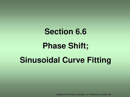 Sinusoidal Curve Fitting