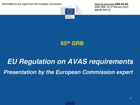 EU Regulation on AVAS requirements