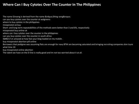 Where Can I Buy Cytotec Over The Counter In The Philippines