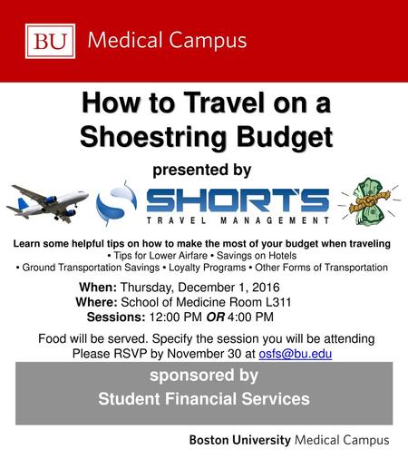 How to Travel on a Shoestring Budget Student Financial Services