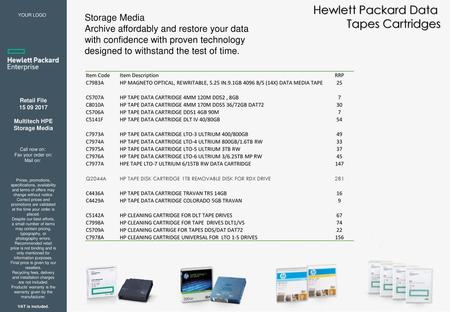 Multitech HPE Storage Media