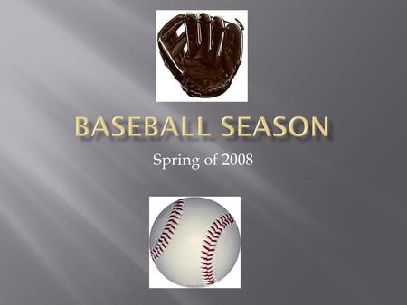Baseball Season Spring of 2008.
