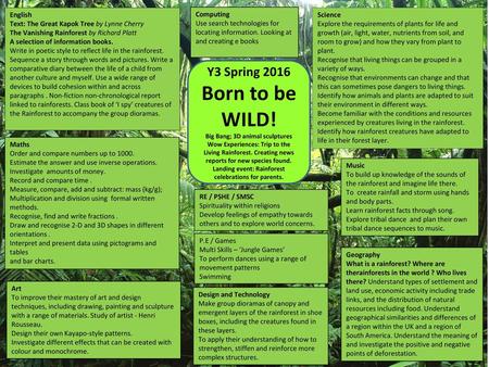 Born to be WILD! Y3 Spring 2016 English