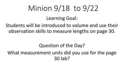 What measurement units did you use for the page 30 lab?