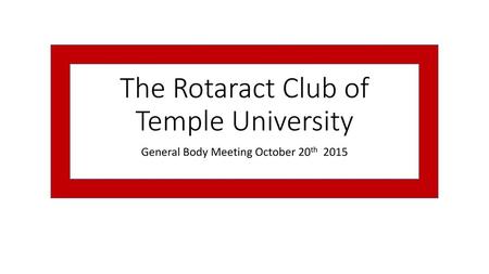 The Rotaract Club of Temple University