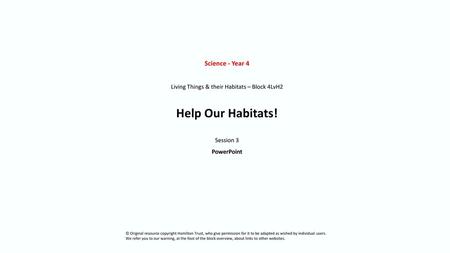 Living Things & their Habitats – Block 4LvH2