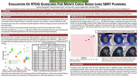 Evaluation Of RTOG Guidelines For Monte Carlo Based Lung SBRT Planning