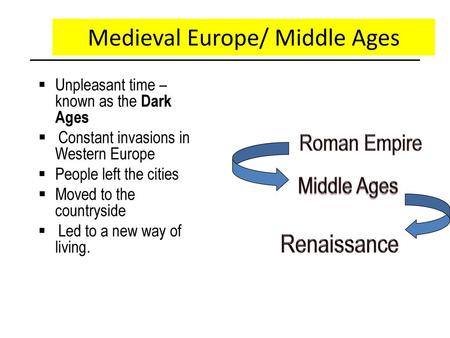 Medieval Europe/ Middle Ages