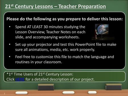 21st Century Lessons – Teacher Preparation