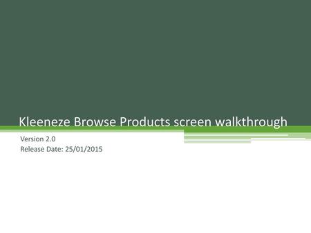 Kleeneze Browse Products screen walkthrough
