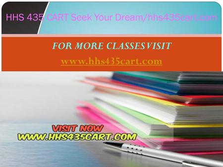 HHS 435 CART Seek Your Dream/hhs435cart.com