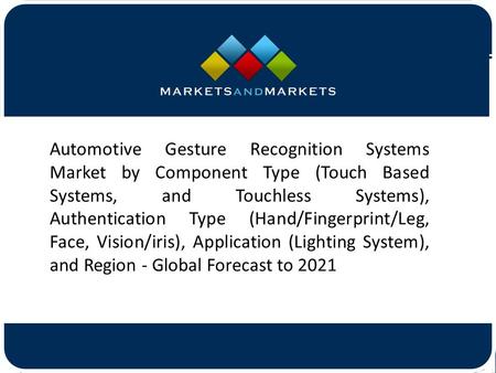 Automotive Gesture Recognition Systems Market by Component Type (Touch Based Systems, and Touchless Systems), Authentication.