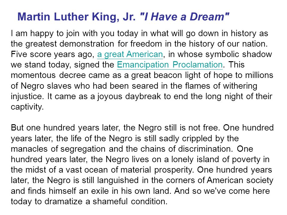 Martin Luther King Jr I Have A Dream I Am Happy To Join With You Today In What Will Go Down In History As The Greatest Demonstration For Freedom In Ppt Martin Luther King Jr I Have A Dream I Am Happy To Join With You Today In What Will Go Down In History As The Greatest Demonstration For Freedom In Ppt