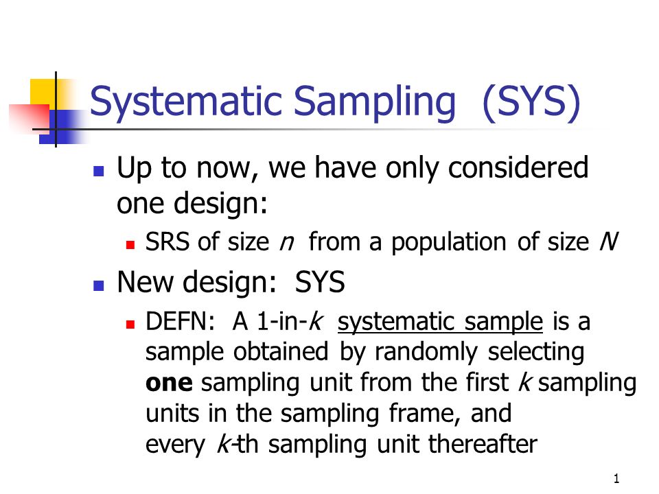 Sampling systematic