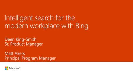 Intelligent search for the modern workplace with Bing
