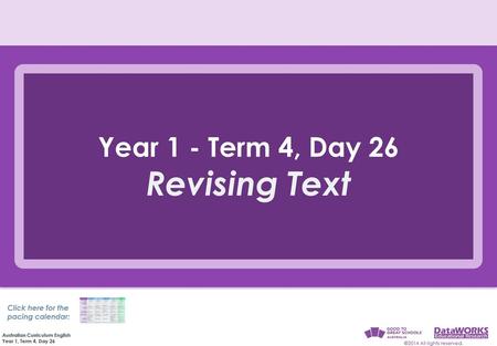 Revising Text Year 1 - Term 4, Day 26