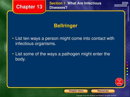 Section 1  What Are Infectious Diseases?