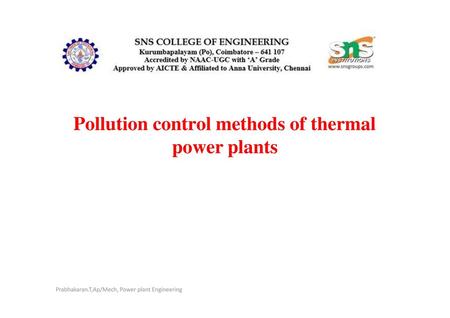 Pollution control methods of thermal power plants
