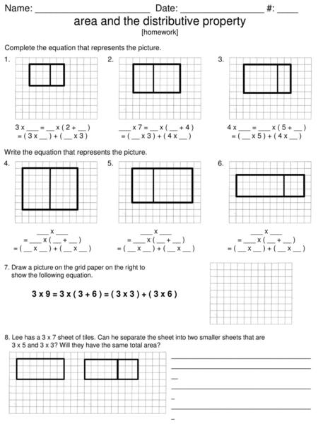 area and the distributive property