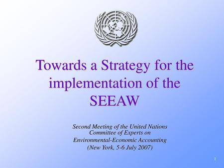 Towards a Strategy for the implementation of the SEEAW