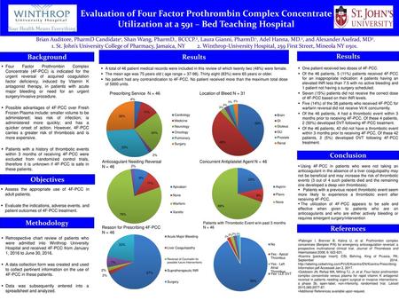 Evaluation of Four Factor Prothrombin Complex Concentrate