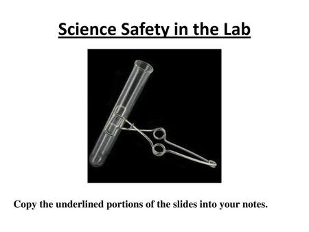 Science Safety in the Lab