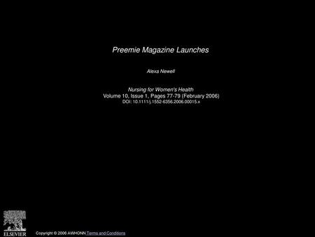 Preemie Magazine Launches