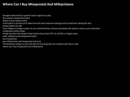 Where Can I Buy Misoprostol And Mifepristone