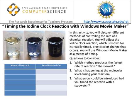 “Timing the Iodine Clock Reaction with Windows Movie Maker”
