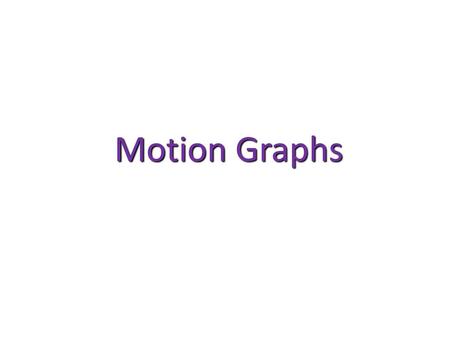 Motion Graphs.