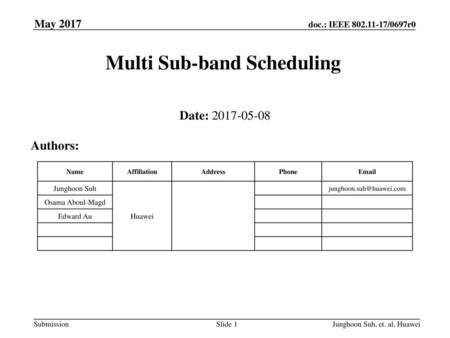 Multi Sub-band Scheduling