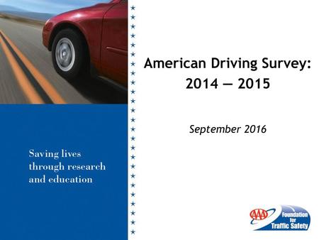American Driving Survey: 2014 — 2015 September 2016