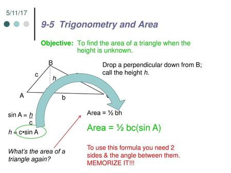 9-5 Trigonometry and Area