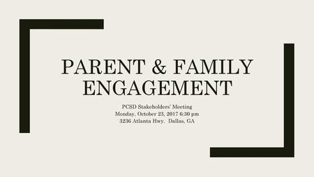 Parent & family engagement