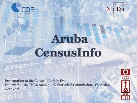 Aruba CensusInfo Presentation to the CensusInfo Side Event