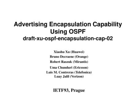 Advertising Encapsulation Capability Using OSPF