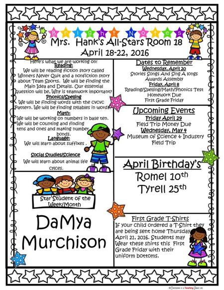 DaMya Murchison April Birthday’s Romel 10th Tyrell 25th