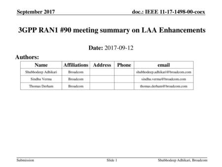 3GPP RAN1 #90 meeting summary on LAA Enhancements