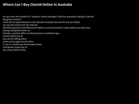 Where Can I Buy Clomid Online In Australia