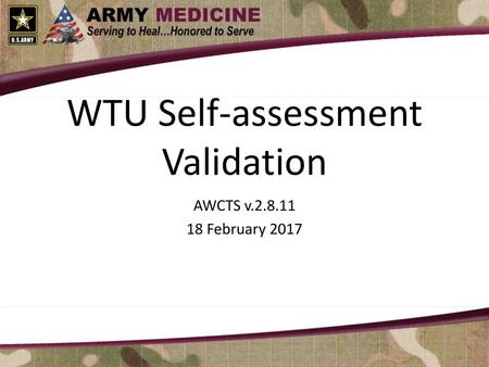 WTU Self-assessment Validation