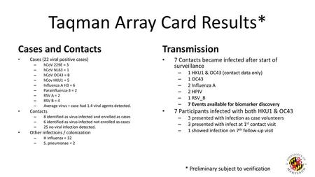 Taqman Array Card Results*