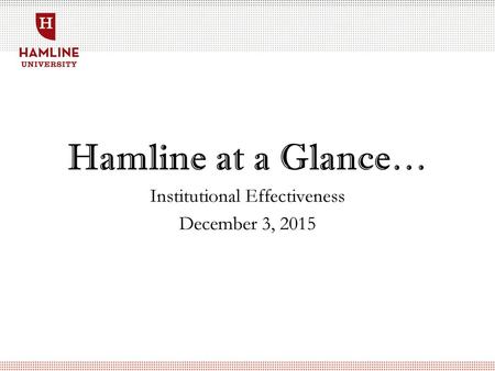 Institutional Effectiveness December 3, 2015