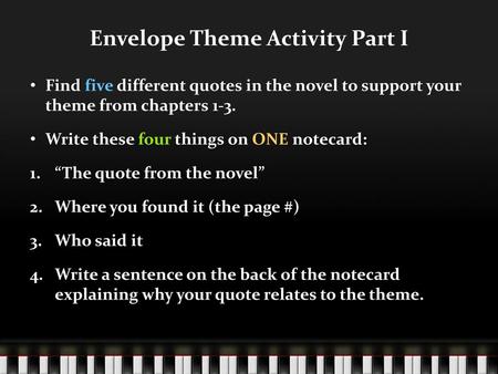 Envelope Theme Activity Part I