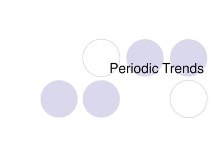 Periodic Trends.