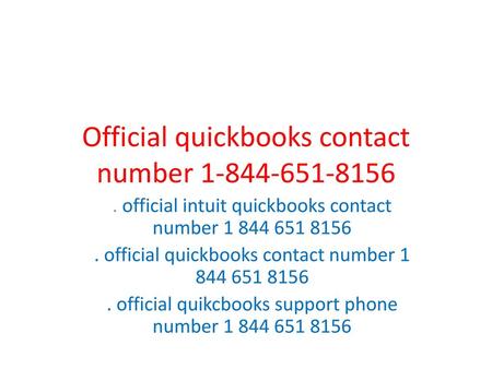 Official quickbooks contact number
