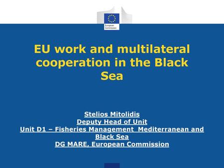 EU work and multilateral cooperation in the Black Sea